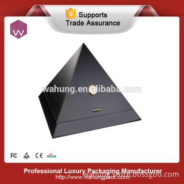 Special design Triangle black painting wooden cigar box